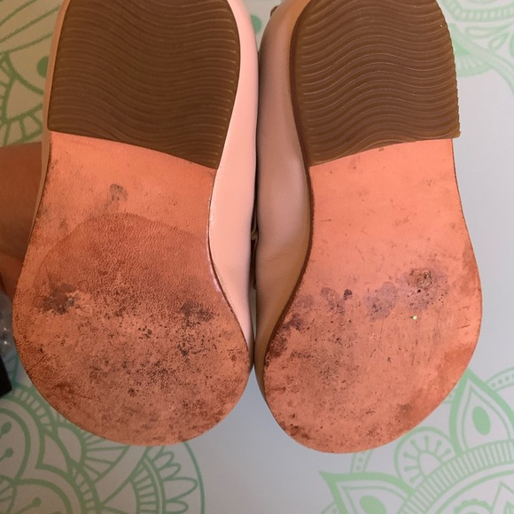 Janie and Jack girls leather material flats in ivory size 4 - Picture 4 of 6